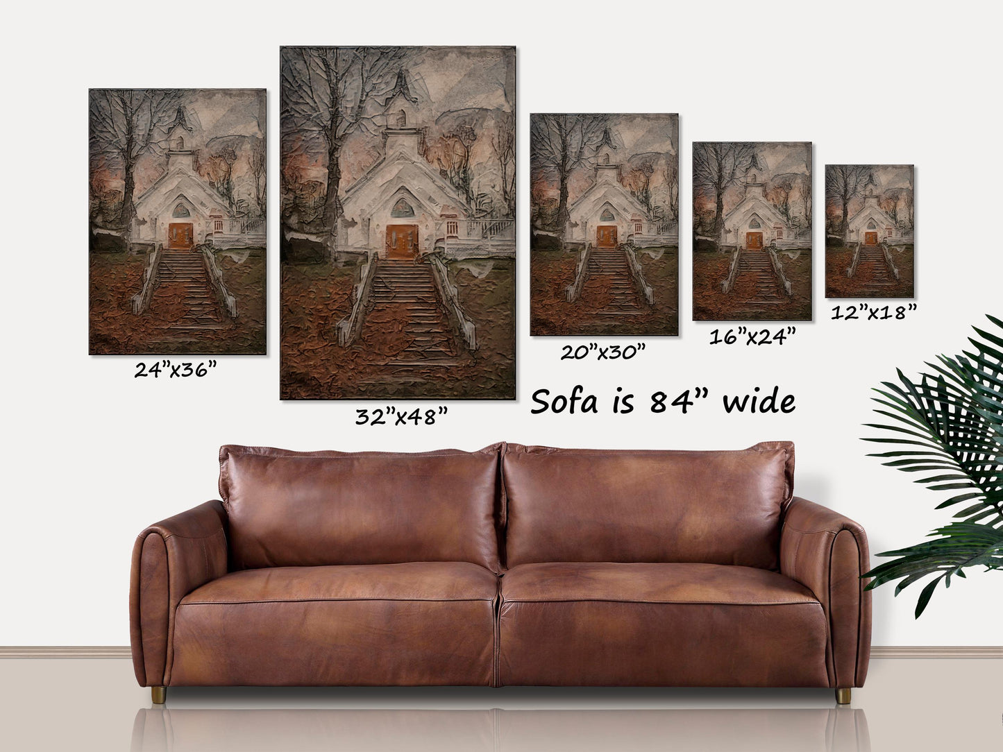 Country Church Canvas Sign, Vintage Decor, Vintage Reproductions, Large Canvas Wall Art, Vintage Church Print, Chapel Art Print