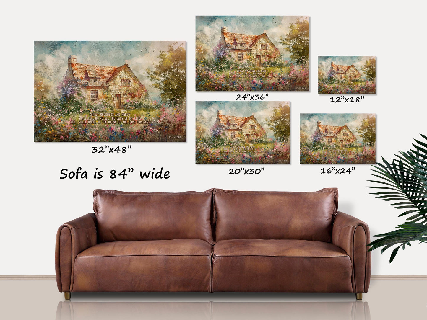 I Will Dwell in the House of the Lord, Canvas Wall Art, Psalm 23:6, Christian Wall Art , Scripture Signs, Housewarming Gifts