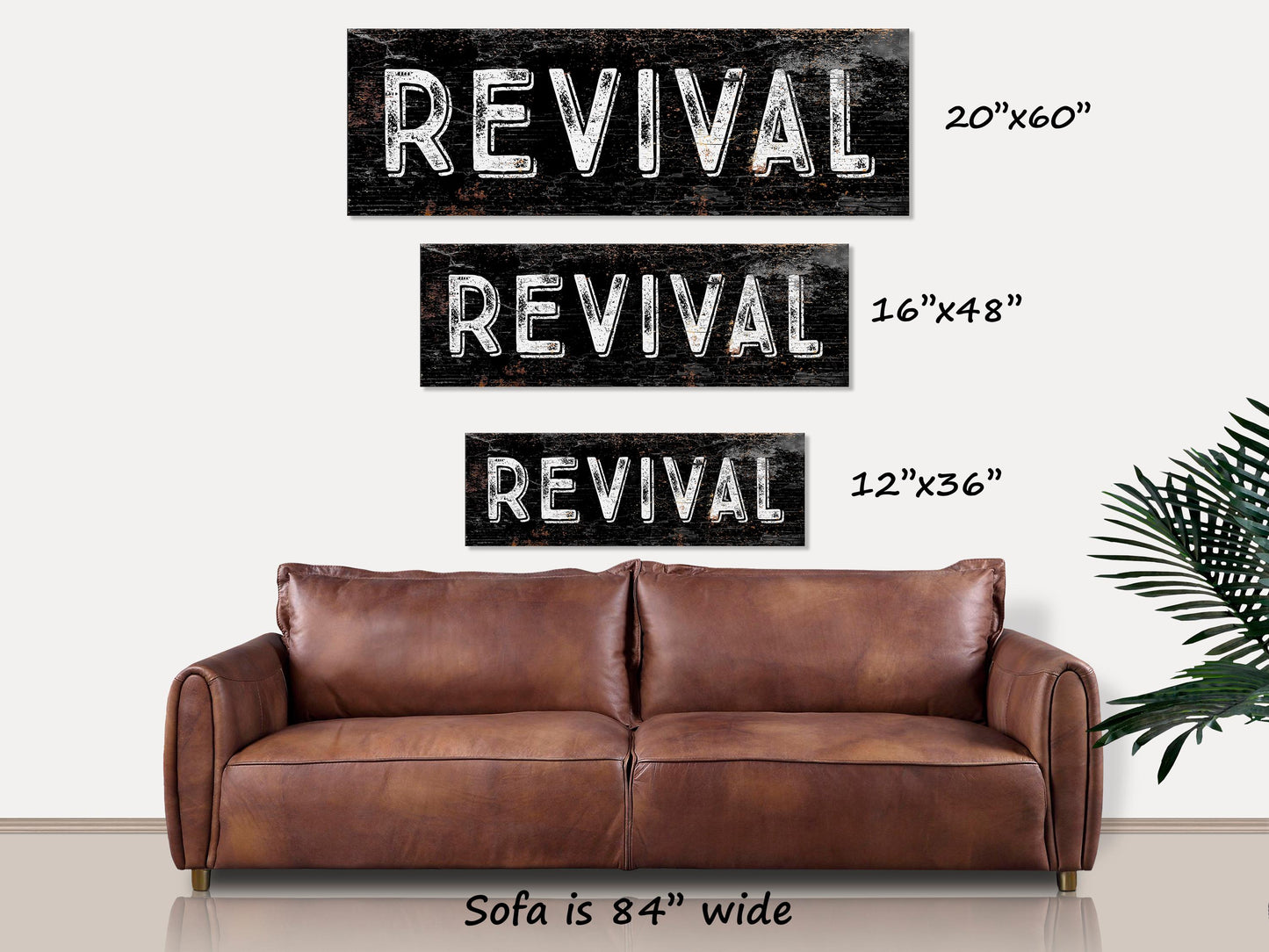 Revival Sign, Large Canvas Sign, Modern Farmhouse Decor, Christian Art, Christian Gifts, Entryway Sign, Vintage Church Sign, Vintage Decor