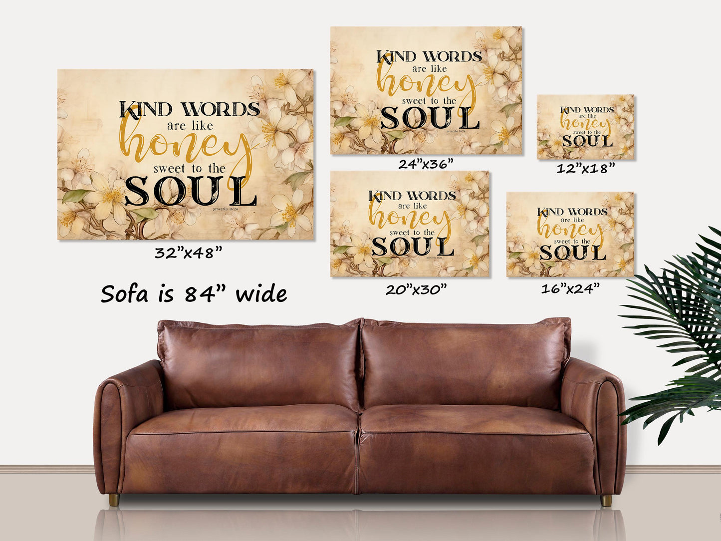 Kind Words Are Like Honey Canvas Art, Christian Wall Art, Proverbs Gifts, Faith Gift, Bible Verse Wall Art, Scripture Decor, Kindness Quote
