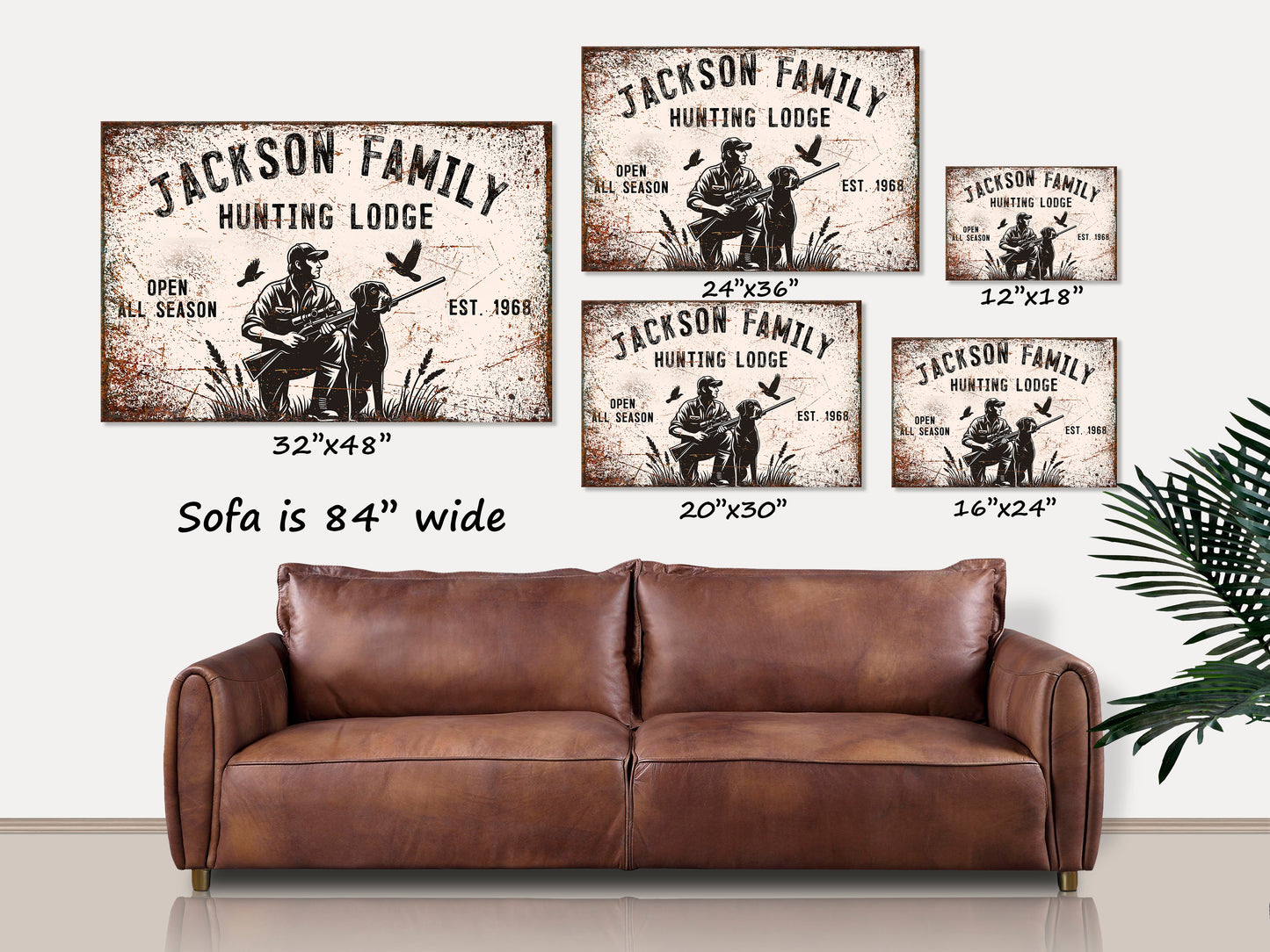 Personalized Family Hunting Lodge Sign