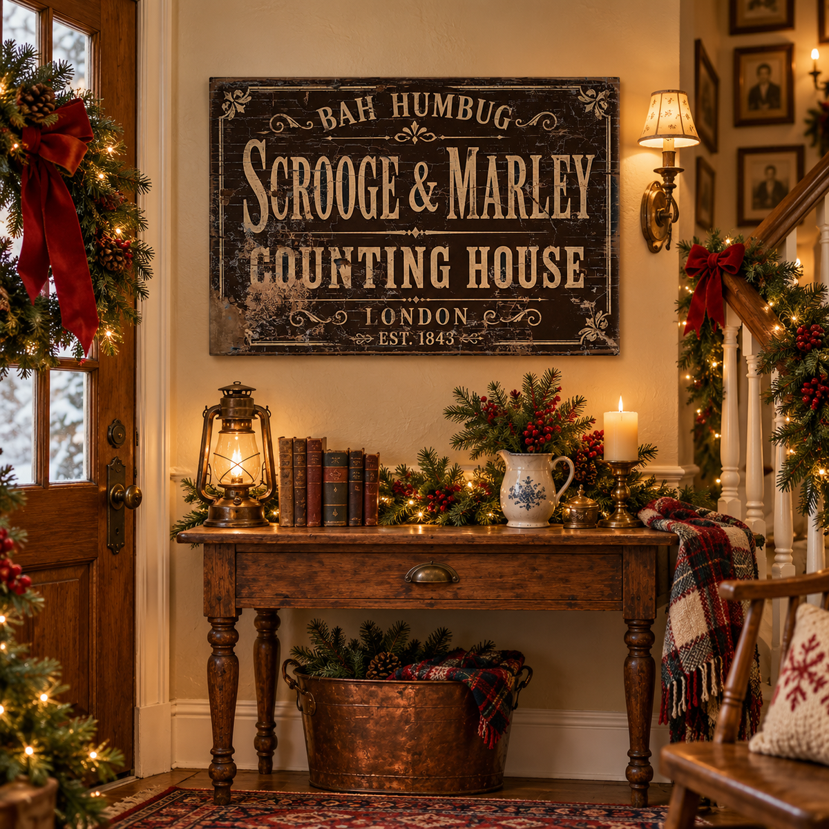Scrooge & Marley Christmas Canvas