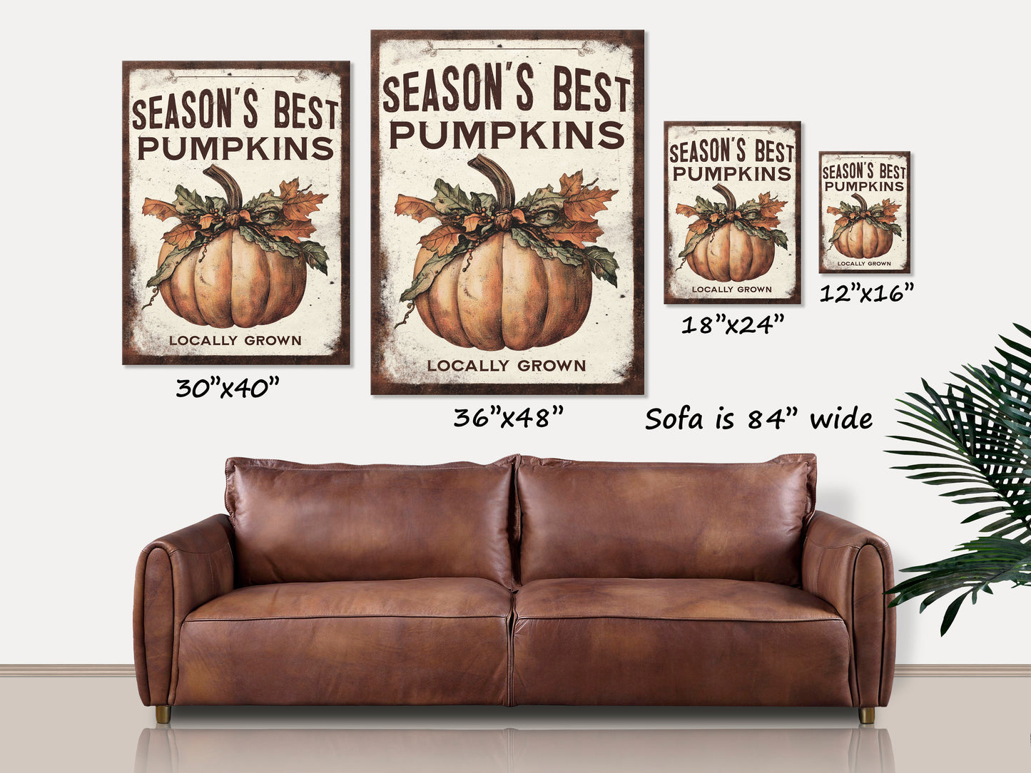 Seasons Best Pumpkins Rustic Canvas Art
