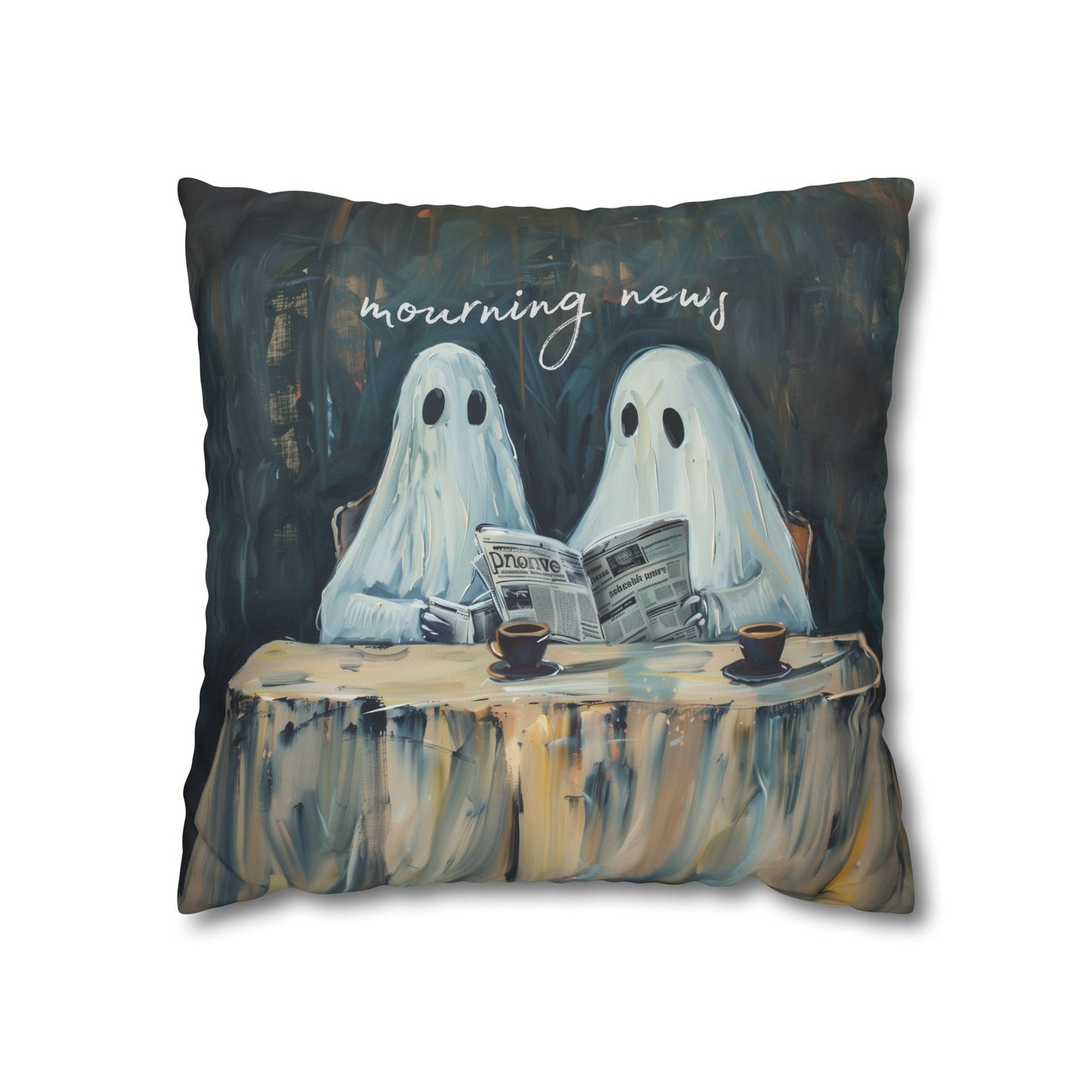 Mourning News Ghost Pillow Cover