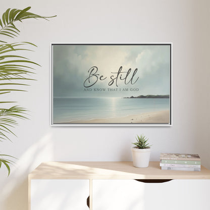 Be Still Coastal Wood Framed Canvas