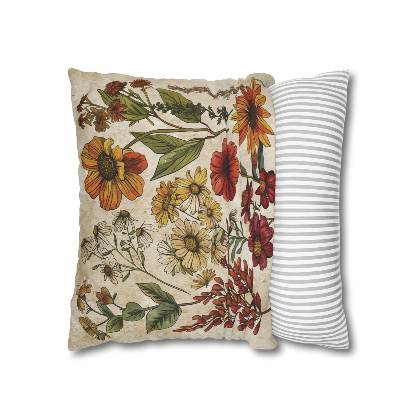 Fall Wildflowers Throw Pillow Cover