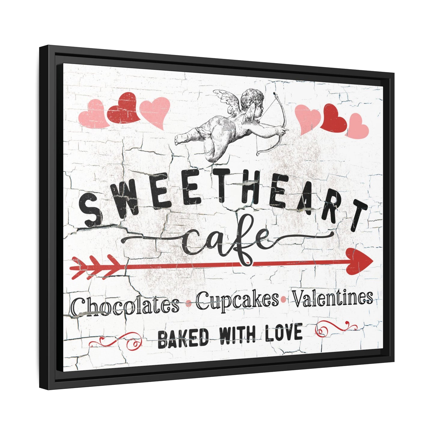 Sweetheart Cafe Wood Framed Canvas