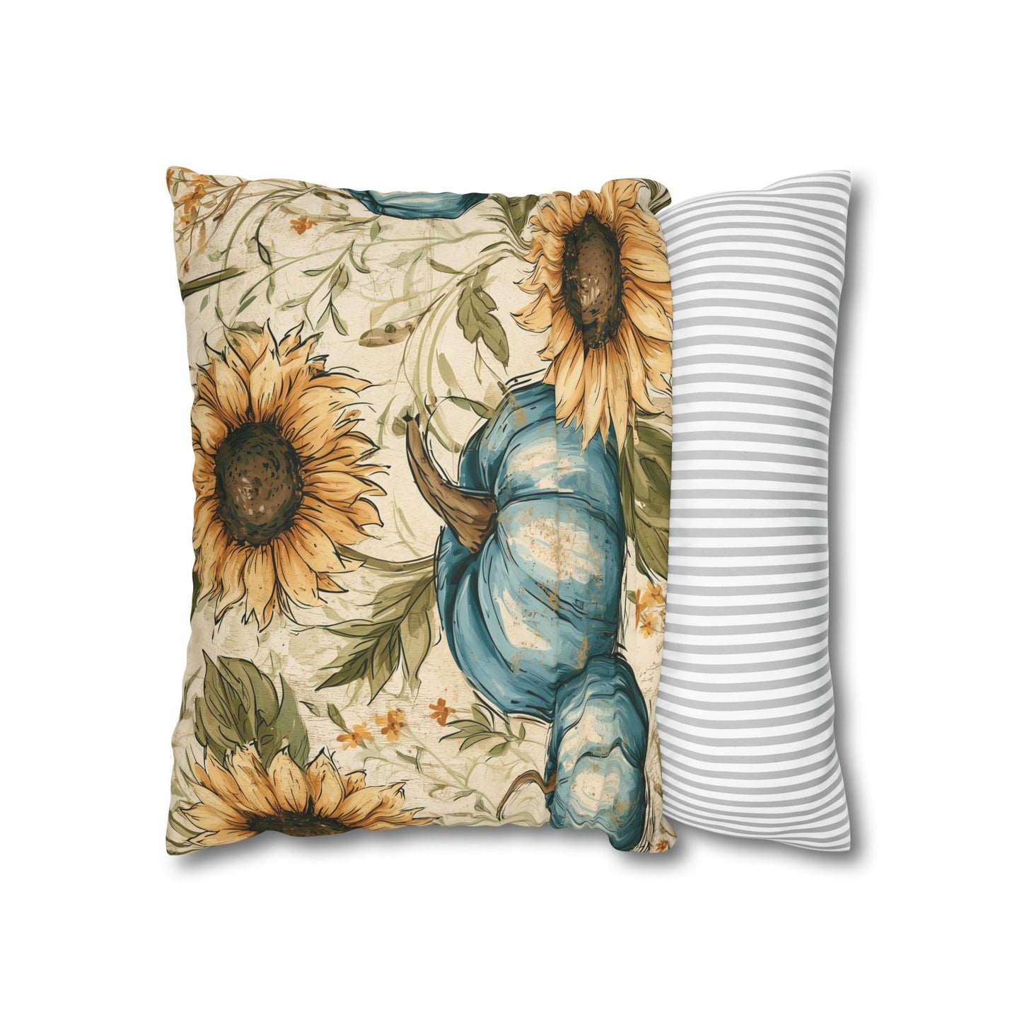 Pumpkins and Sunflowers Pillow Cover