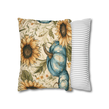 Pumpkins and Sunflowers Pillow Cover