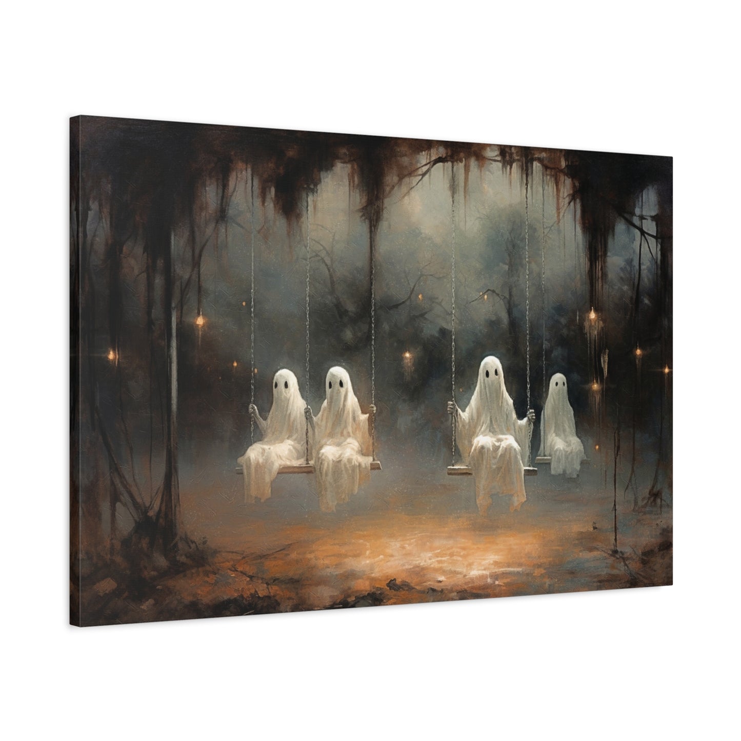 Ghosts on Swings Canvas Art