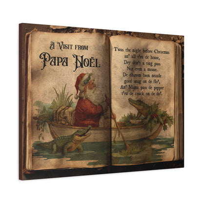 Papa Noël Cajun Christmas Canvas Wall Art