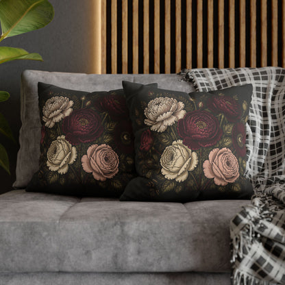 The Midnight Garden Floral Pillow Cover