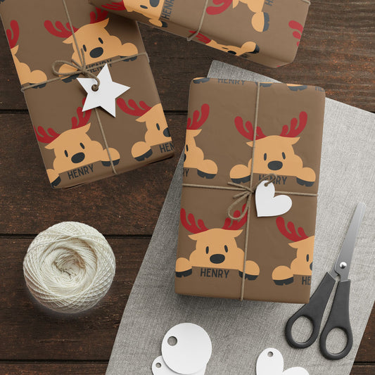Personalized Reindeer Gift Wrap