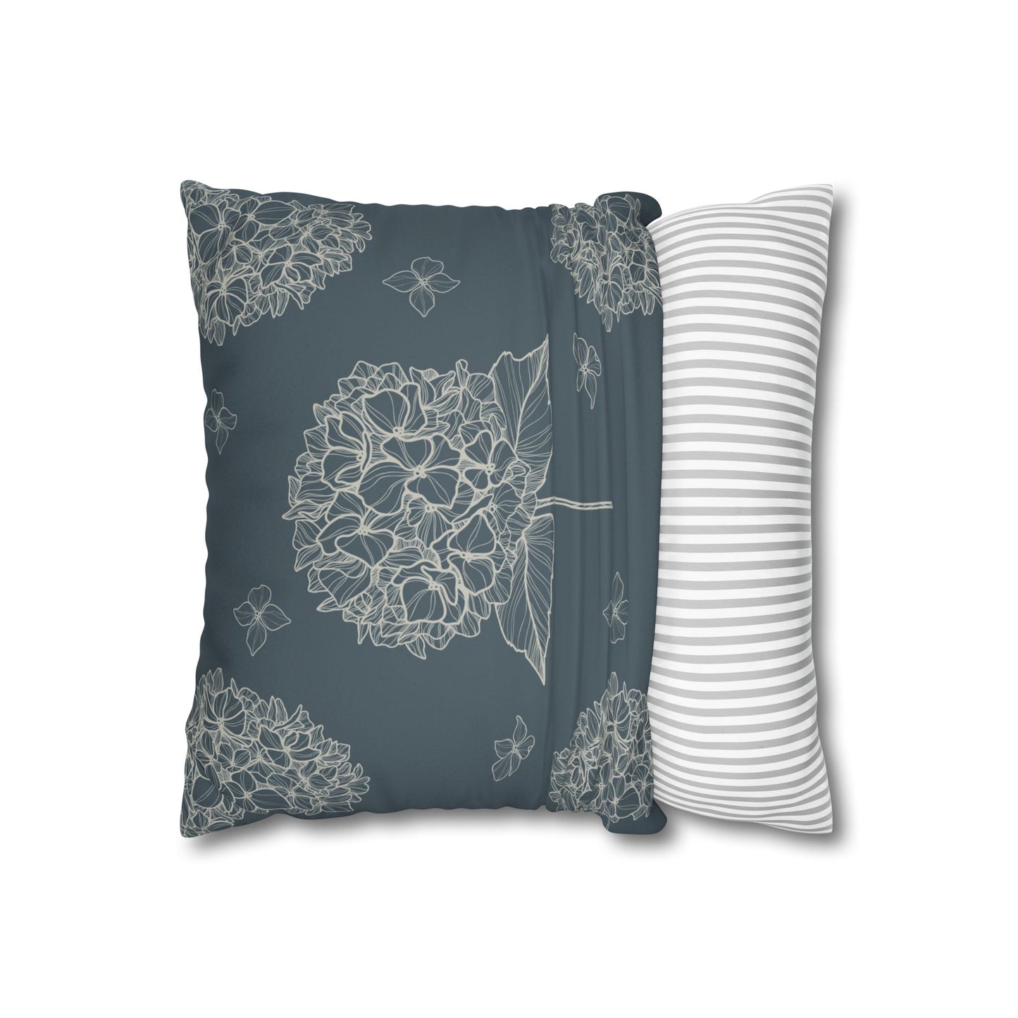Hydrangea Cottagecore Faux Suede Pillow Cover