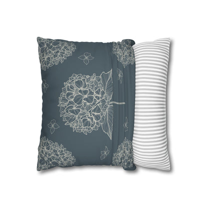 Hydrangea Cottagecore Faux Suede Pillow Cover