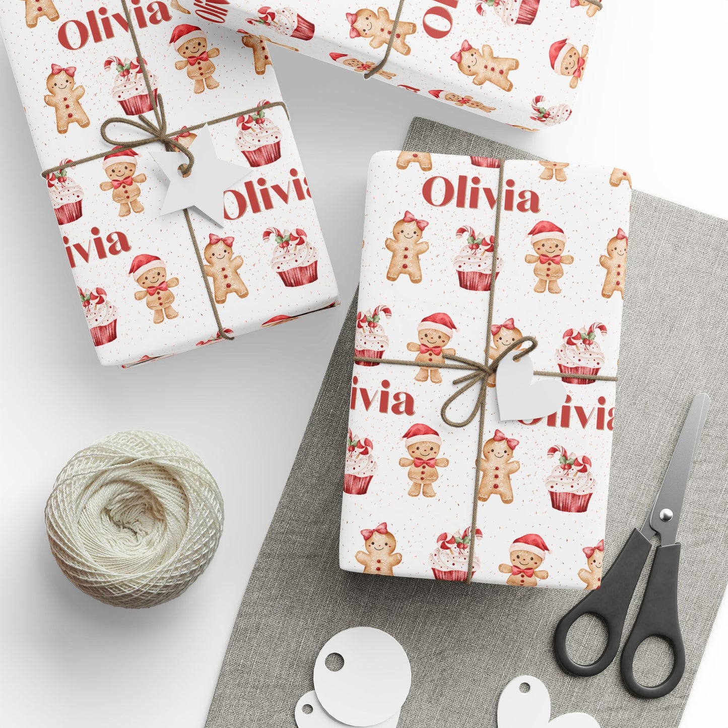Personalized Gingerbread Christmas Gift Wrap