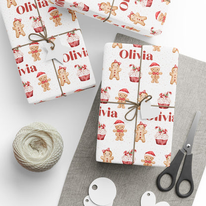 Personalized Gingerbread Christmas Gift Wrap