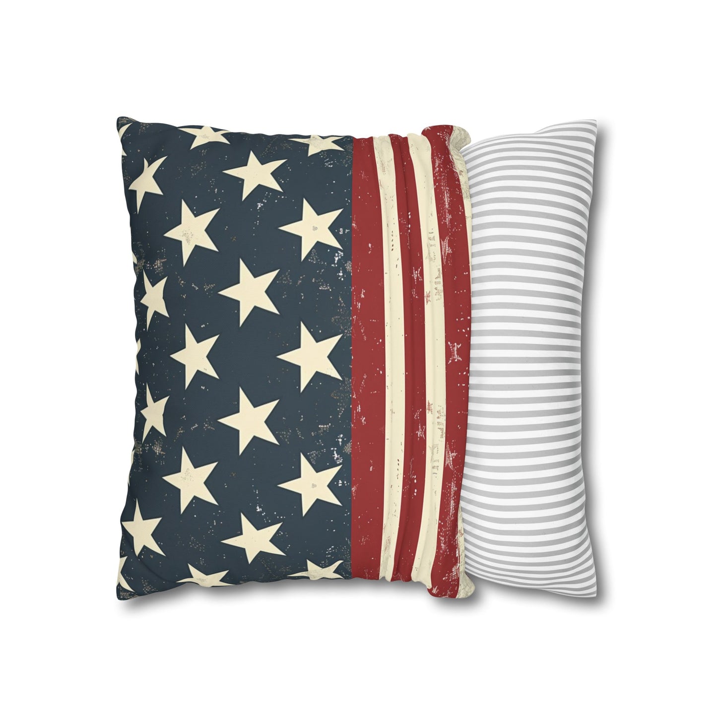 Vintage American Flag Throw Pillow Cover