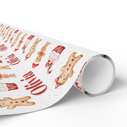 Personalized Gingerbread Christmas Gift Wrap