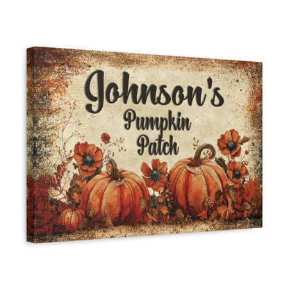Personalized Pumpkin Patch Canvas