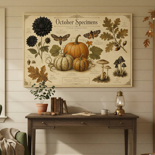 October Specimens Cottagecore Botanical Canvas