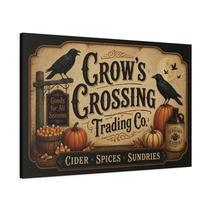 Vintage Crow's Crossing Canvas Wall Art