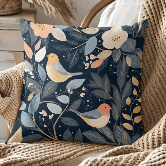 Songbirds Throw Pillow Cover