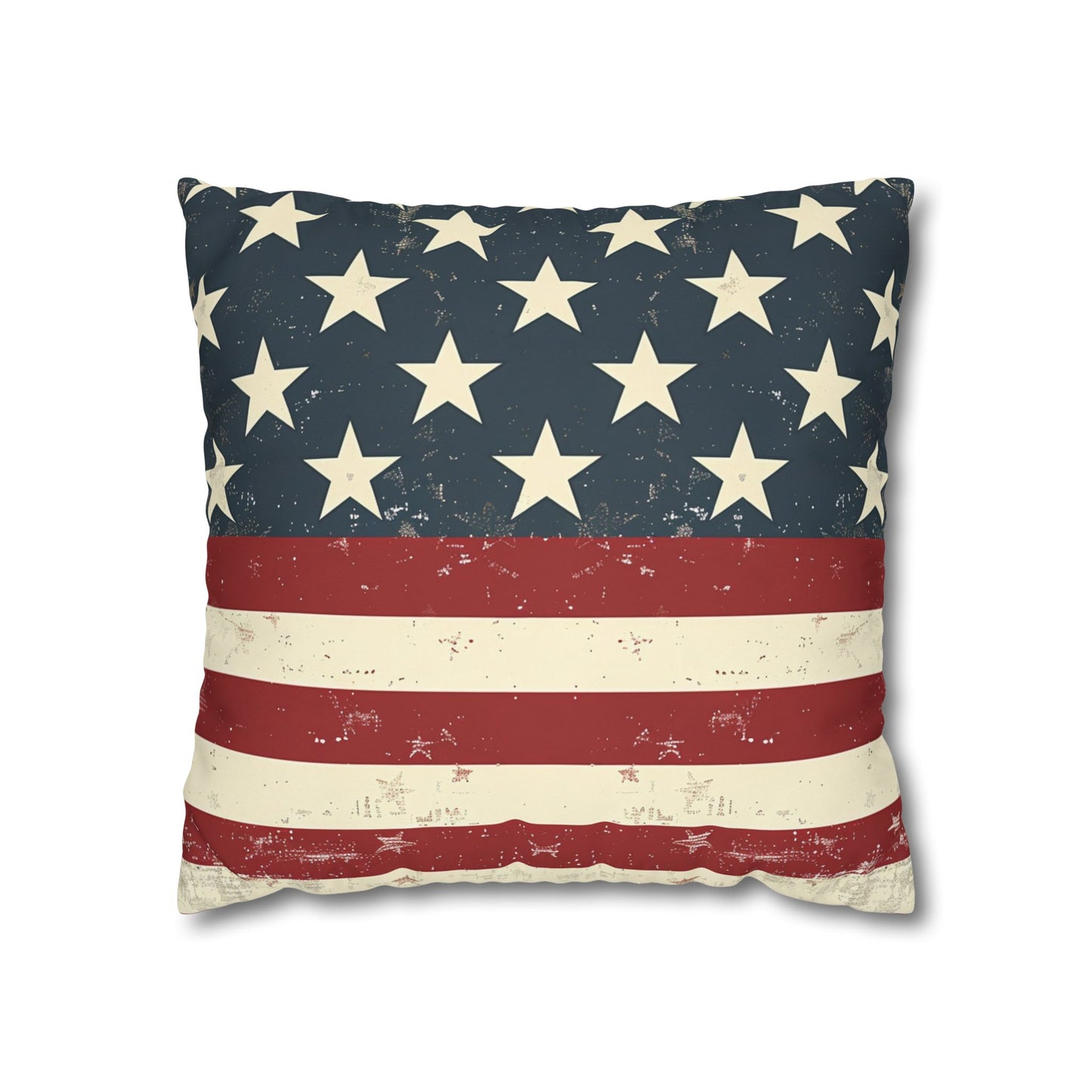 Vintage American Flag Throw Pillow Cover