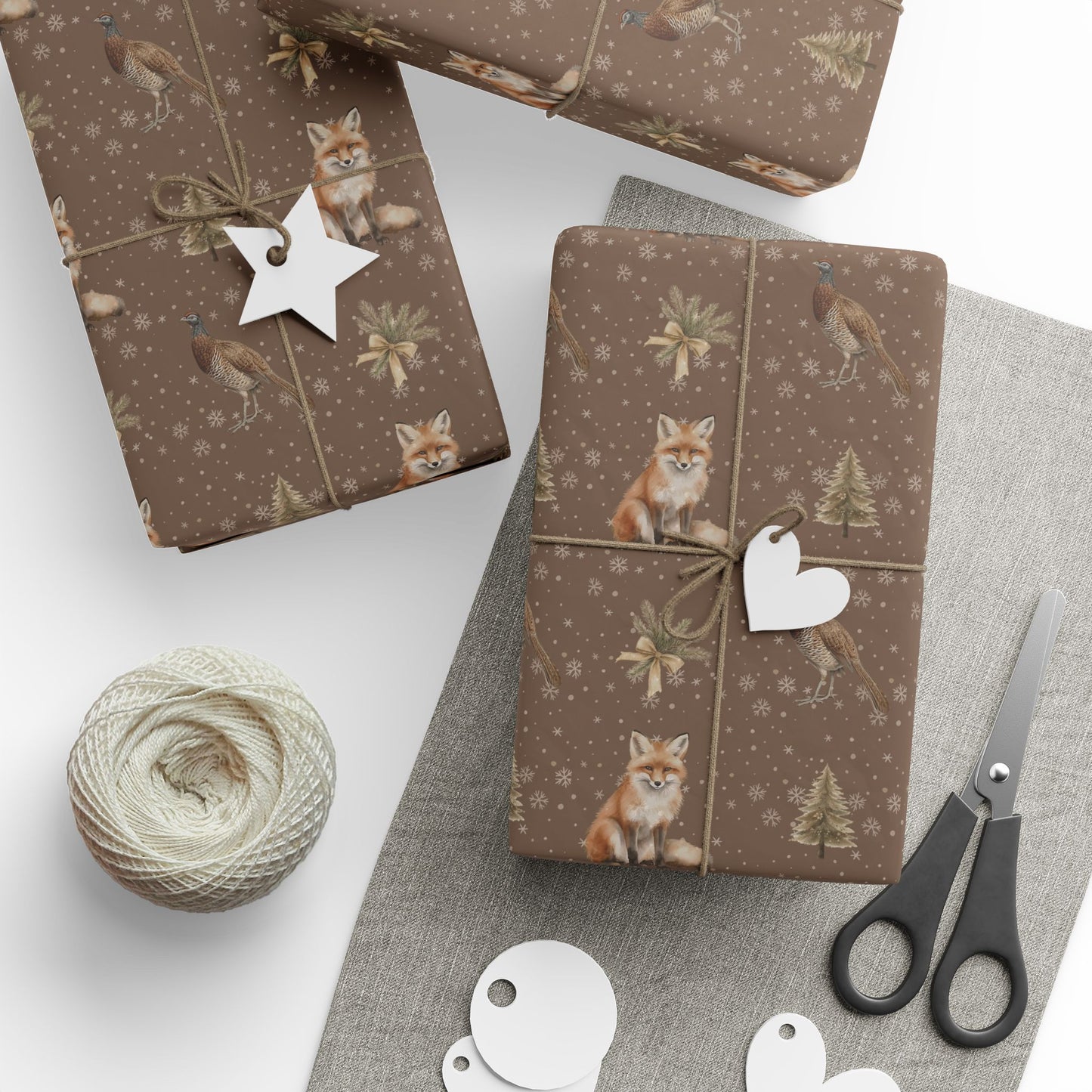 Fox and Pheasant Woodland Premium Gift Wrap