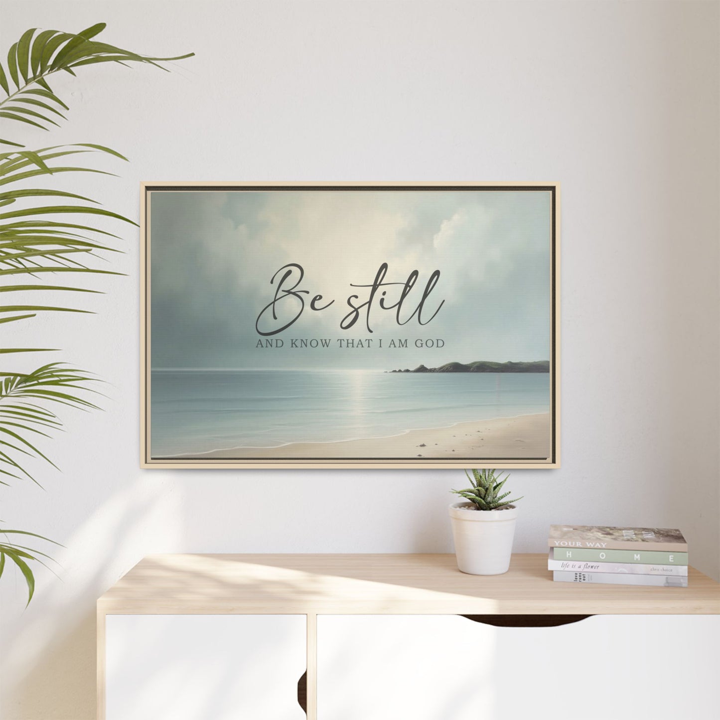 Be Still Coastal Wood Framed Canvas