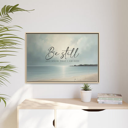 Be Still Coastal Wood Framed Canvas