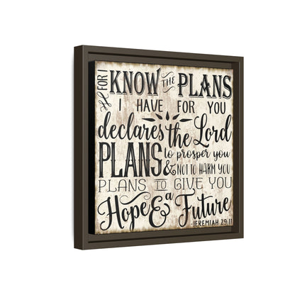 Jeremiah 29:11 Framed Canvas Print