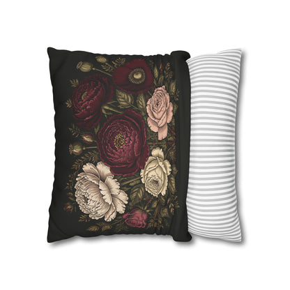 The Midnight Garden Floral Pillow Cover