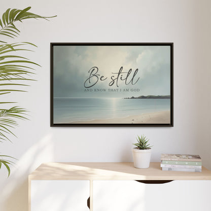 Be Still Coastal Wood Framed Canvas