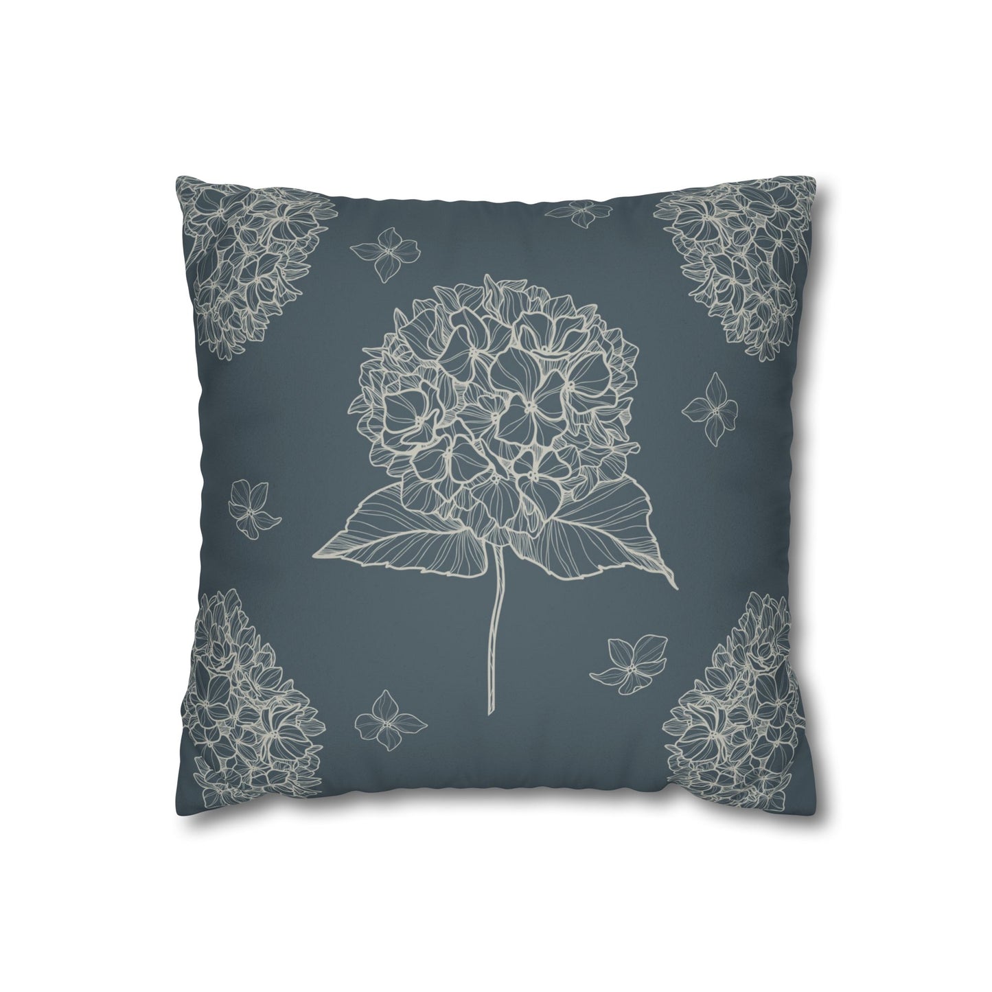 Hydrangea Cottagecore Faux Suede Pillow Cover