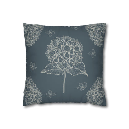 Hydrangea Cottagecore Faux Suede Pillow Cover