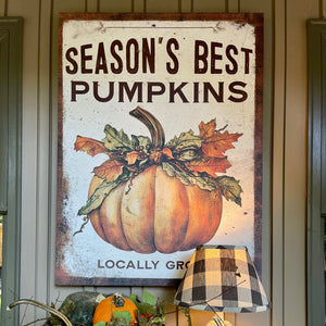 Seasons Best Pumpkins Rustic Canvas Art