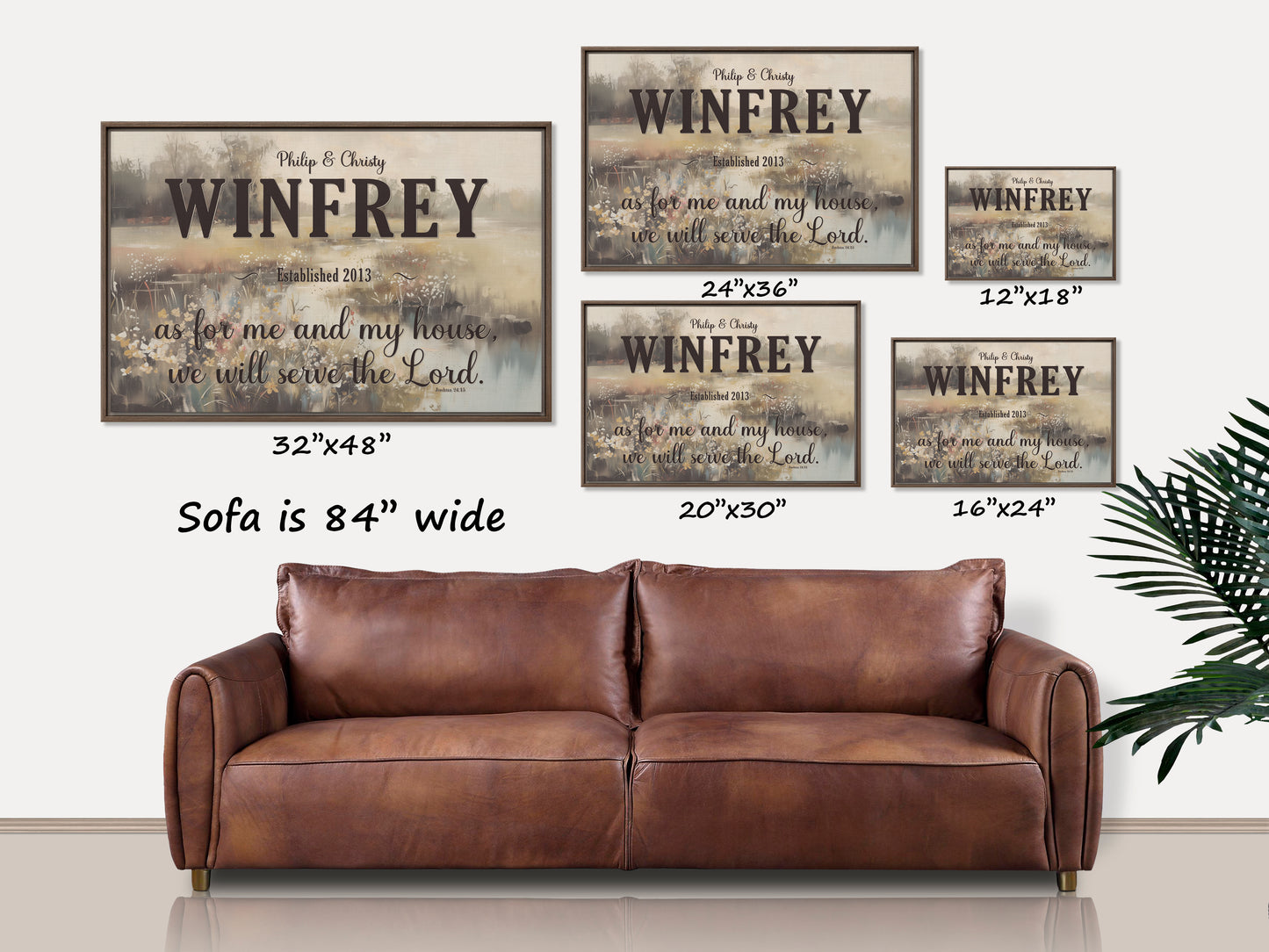 As For Me and My House Personalized Framed Canvas Wall Art