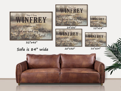 As For Me and My House Personalized Framed Canvas Wall Art