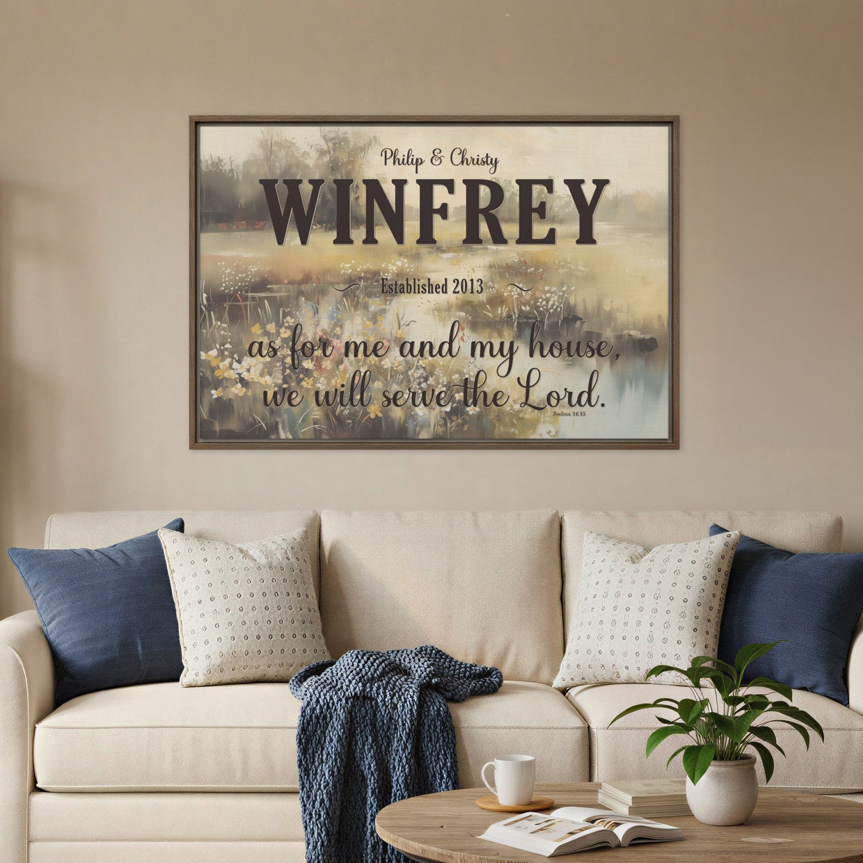 As For Me and My House Personalized Framed Canvas Wall Art