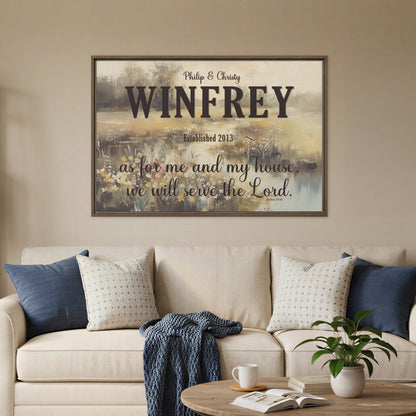 As For Me and My House Personalized Framed Canvas Wall Art