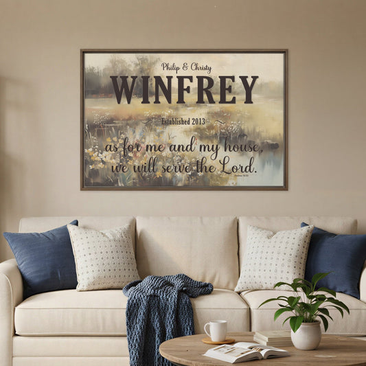 As For Me and My House Personalized Framed Canvas Wall Art