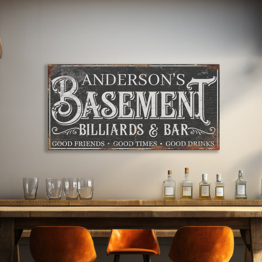 Personalized Bar & Billiard Sign