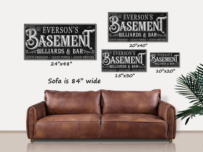 Personalized Bar & Billiard Sign