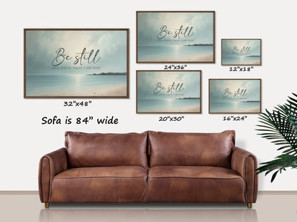 Be Still Coastal Wood Framed Canvas