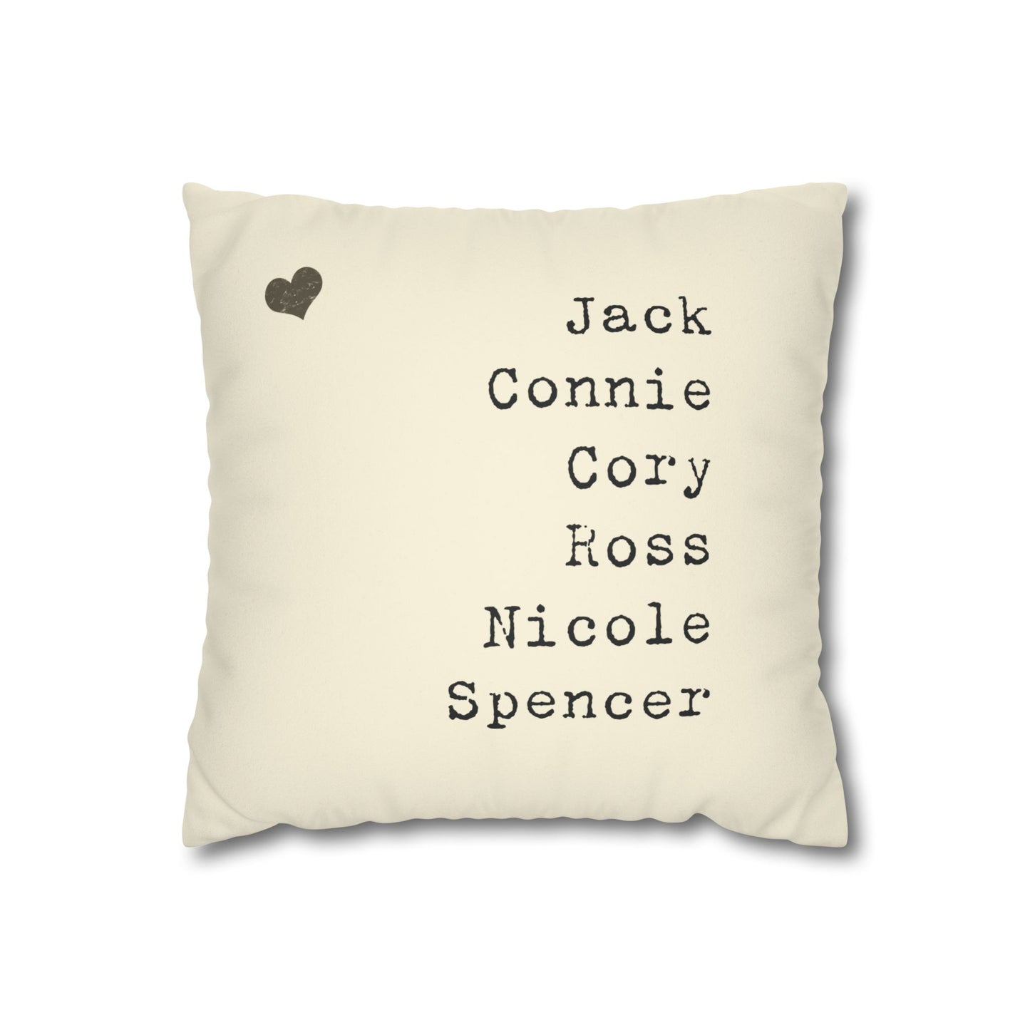Personalized Names Pillow with a Heart