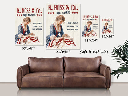 B Ross & Co. Patriotic Canvas Wall Art