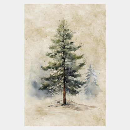 Conifers Winter Art