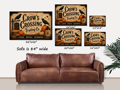 Vintage Crow's Crossing Canvas Wall Art