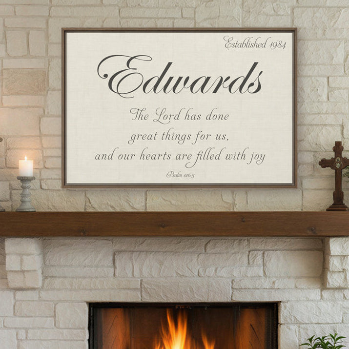 Personalized Christian Wedding Gift Psalm 126:3
